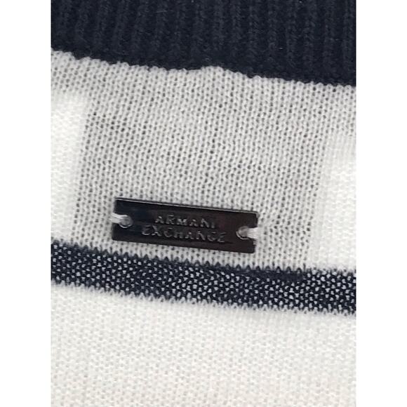 A|X Armani Exchange Navy Blue White Striped Cardigan Sweater S - Picture 7 of 11